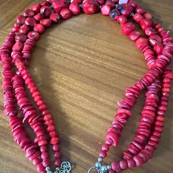 Studio Barse Bamboo Coral 3 Strand Necklace - Picture 2 of 4